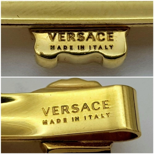 312 - A Pair of Designer Versace Gold Plated Hair Clips! 7cm. Ref: 17890