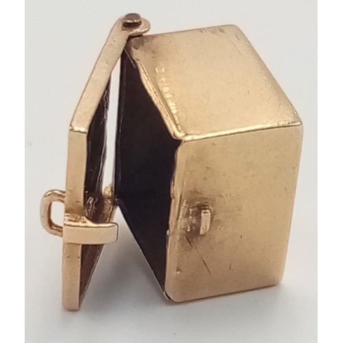 348 - 9K YELLOW GOLD SAFE CHARM 3.1G SAFE DOOR OPENS

ref: SC 3013