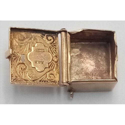 348 - 9K YELLOW GOLD SAFE CHARM 3.1G SAFE DOOR OPENS

ref: SC 3013