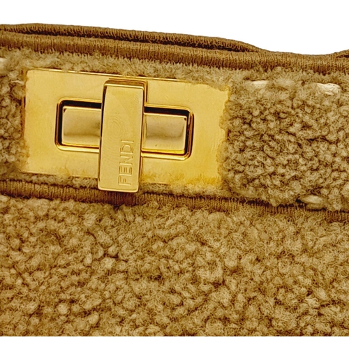 81 - A Fendi Curly Shearling Shiny Nappa Small Peekaboo I SEE U Satchel Bag. Shearling exterior with embr... 