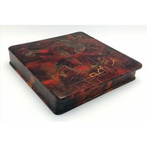 471 - A Delightful Japanese Early 19th Century Lacquer Box. Finely decorated with a pair of Quail amongst ... 