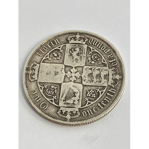 259 - 1883 SILVER GOTHIC FLORIN. Condition fine, almost very fine.