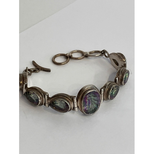 280 - Stunning vintage GREEN AMETHYST BRACELET. Having ‘Colour Catching’ Pear Cut AMETHYSTS  with a large ... 