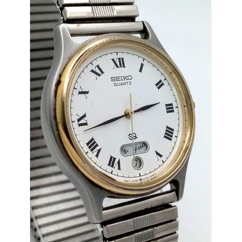 360 - Seiko Quartz Flex Bracelet Day/Date Watch Model 5T23-7040. New Battery Fitted June 2024. Full Workin... 