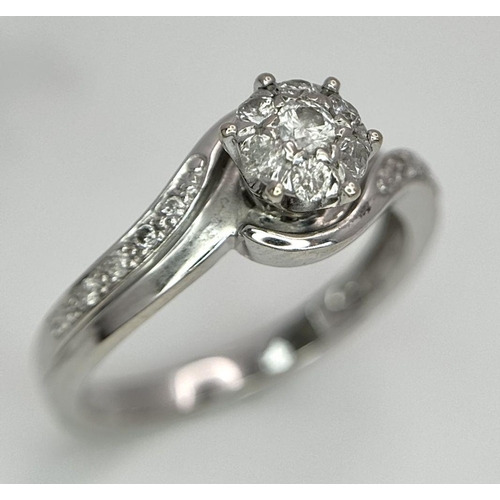 523 - 9K WHITE GOLD DIAMOND RING 0.25CT 2.4G SIZE L

ref: 8689