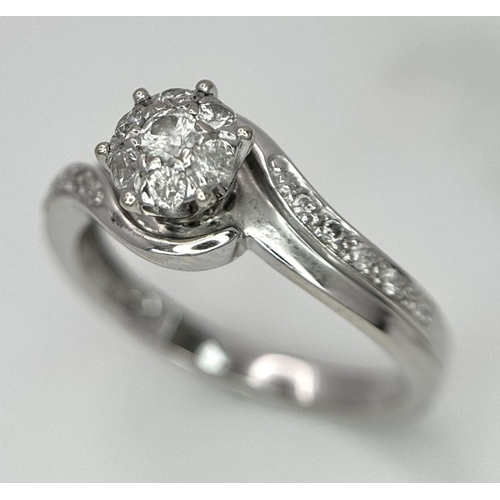 523 - 9K WHITE GOLD DIAMOND RING 0.25CT 2.4G SIZE L

ref: 8689