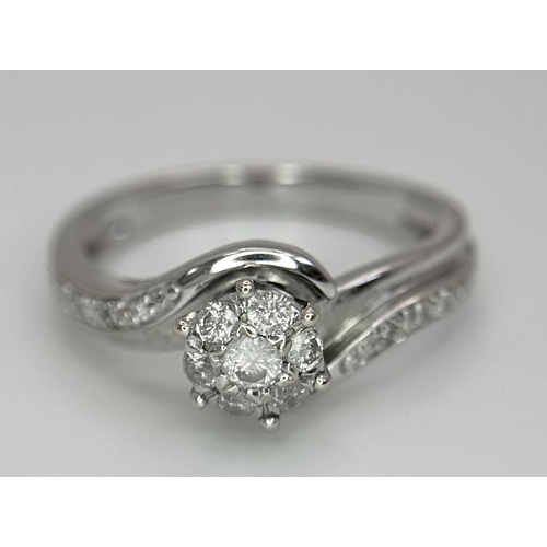 523 - 9K WHITE GOLD DIAMOND RING 0.25CT 2.4G SIZE L

ref: 8689