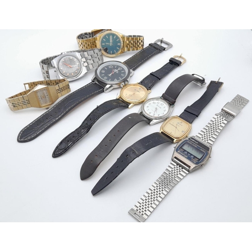 1219 - Eight Vintage Gents Watches - As found.