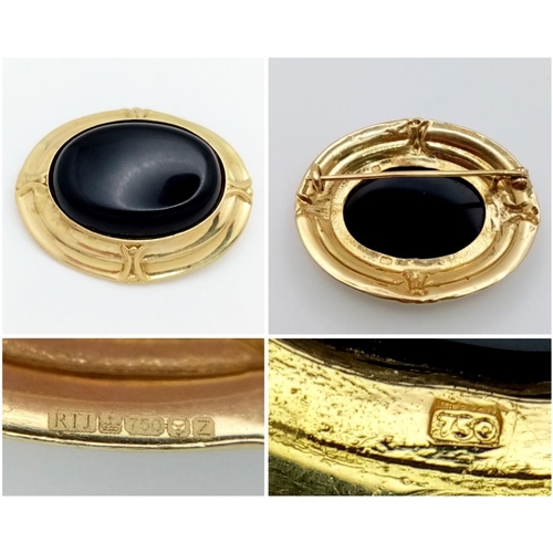 197 - From the Richard Jowett of London Collection comes an 18K Gold, Black Onyx Cabochon Jewellery Suite.... 