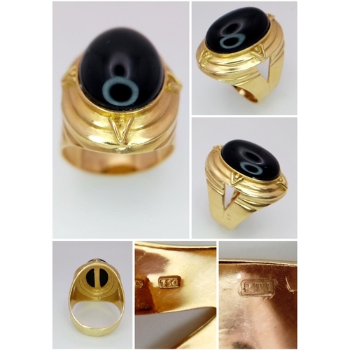 197 - From the Richard Jowett of London Collection comes an 18K Gold, Black Onyx Cabochon Jewellery Suite.... 