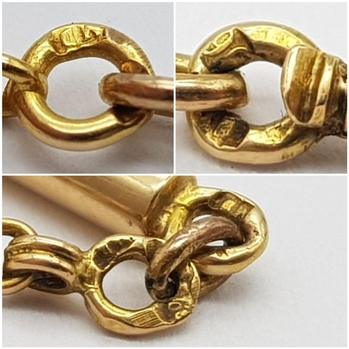 179 - A 20K YELLOW GOLD ( TESTED ) VINTAGE BELCHER CHAIN - 10G. WITH 14K SNAP CLASP. 46CM. REF: SC4047