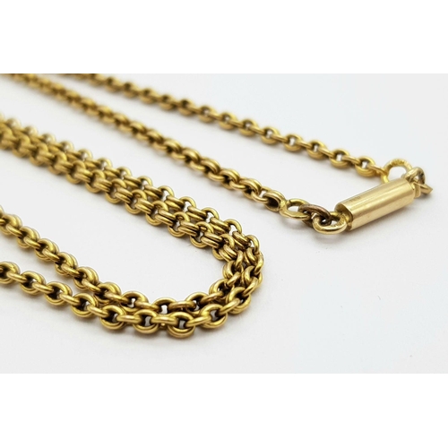 179 - A 20K YELLOW GOLD ( TESTED ) VINTAGE BELCHER CHAIN - 10G. WITH 14K SNAP CLASP. 46CM. REF: SC4047