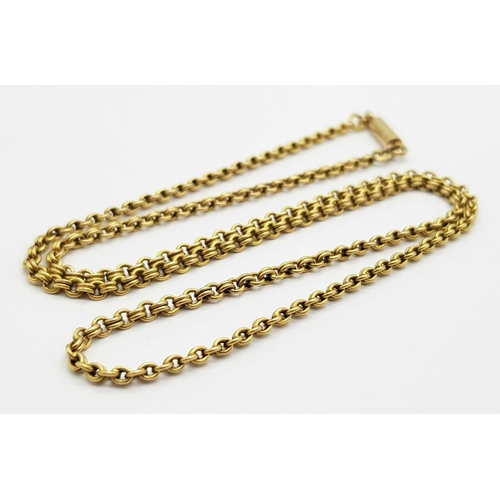 179 - A 20K YELLOW GOLD ( TESTED ) VINTAGE BELCHER CHAIN - 10G. WITH 14K SNAP CLASP. 46CM. REF: SC4047