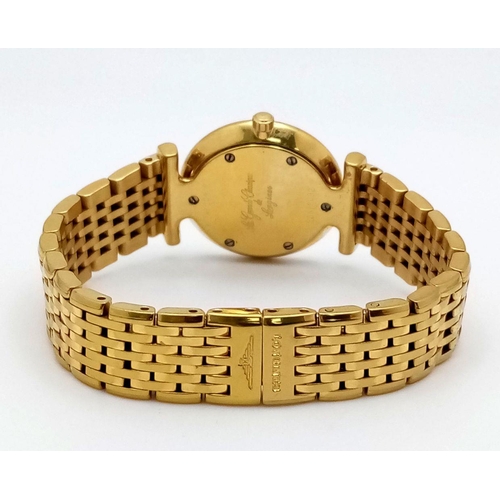 309 - A Gold Plated Longine La Grande Classique Quartz Ladies Watch. Gold plated bracelet and case - 24mm.... 