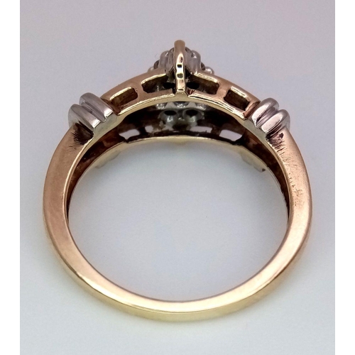 334 - A 9K YELLOW GOLD DIAMOND RING - 0.25CTW. 3.6G. SIZE K. REF: SC4059