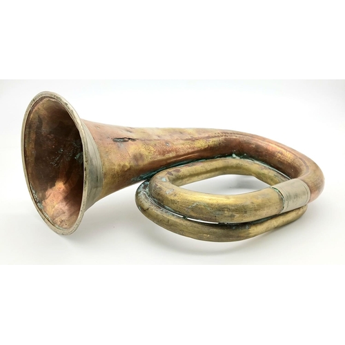 34 - 1914 Dated Imperial German Infantry Bugle. With mouthpiece Certainly a “Been There” item.