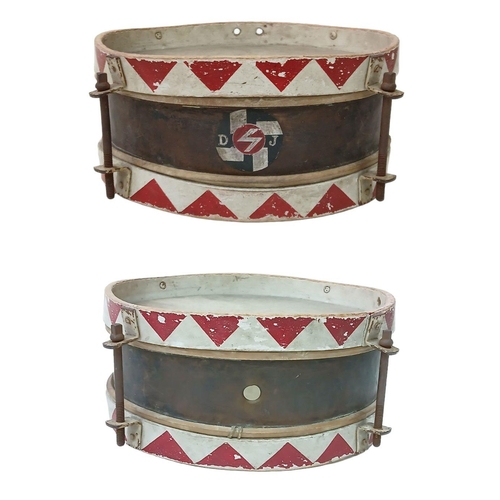 76 - 3rd Reich D.J.V Hitler Youth Young Folk Drum. The D.J.V was an organisation for younger boys 10-13 y... 