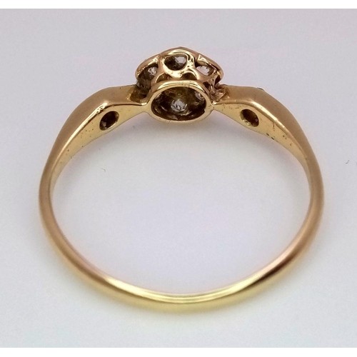 257 - 18K YELLOW GOLD & PLATINUM VINTAGE DIAMOND RING 2.4G SIZE Q

ref: SC 3034