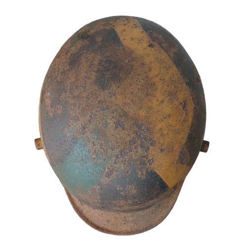 173 - A beautiful Barn Found Imperial German Camouflage 1916 Model Stahlhelm Helmet. No liner. Found in an... 