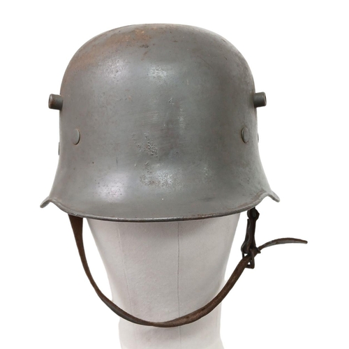 229 - Amazing Condition German M18 Stahlhelm Helmet with civil liner and chinstrap. This re-used WW1 helme... 