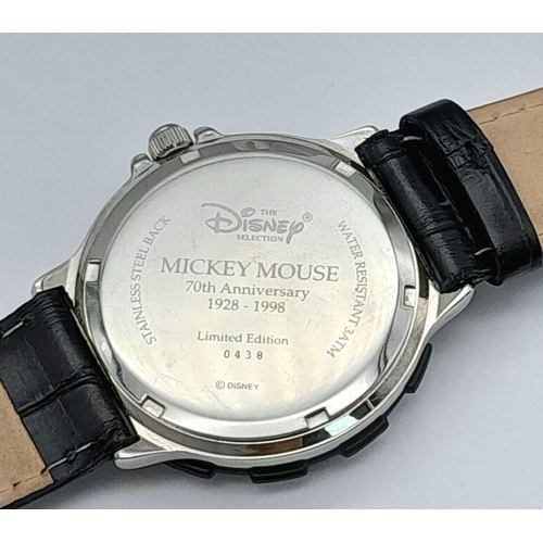 395 - A Limited Edition (No 438 of 1000) Disney ‘Mickey Mouse’ 70th Anniversary (1928-1998) Date Watch. 43... 