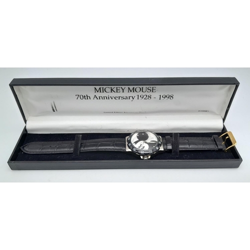 395 - A Limited Edition (No 438 of 1000) Disney ‘Mickey Mouse’ 70th Anniversary (1928-1998) Date Watch. 43... 