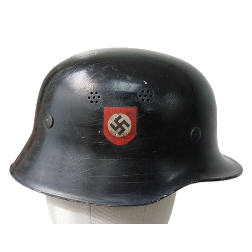 41 - WW2 Lightweight German M34 Double Decal Police Helmet with Liner.