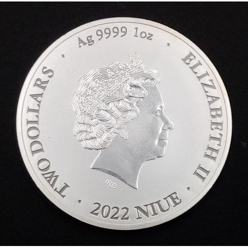 416 - A Fine Silver (.9999) 1 Ounce (31.29 Grams) 2022 Queen Elizabeth Mint Condition ‘Bitcoin’.