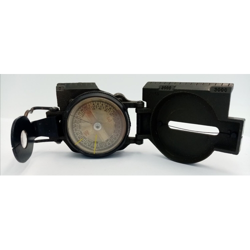 447 - Vietnam War Era 1966 Dated Compass & Pouch. Maker Waltham.