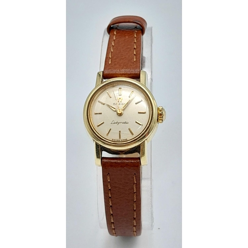 458 - A Vintage Gold Tone Ladies Omega Seamaster ‘Ladymatic’ Automatic Watch, 20mm Case. Working Order and... 