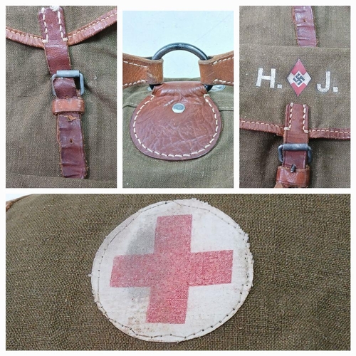 48 - WW2 German Hitler Youth First Aiders Backpack.