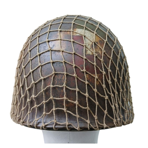 62 - WW2 US Medics Helmet. With a Westinghouse Liner. Both Helmet and liner bear the red cross insignia. ... 