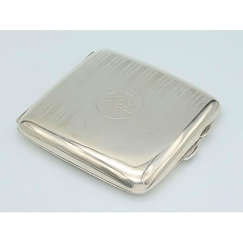 174 - Antique SILVER CIGARETTE CASE. Clear Hallmark for  EAP & Co Birmingham 1919. Opens and closes perfec... 