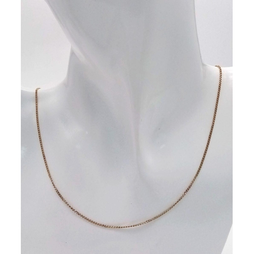 315 - 9 carat GOLD CURB CHAIN FINE LINK NECKLACE. 2 o grams. 45 cm.