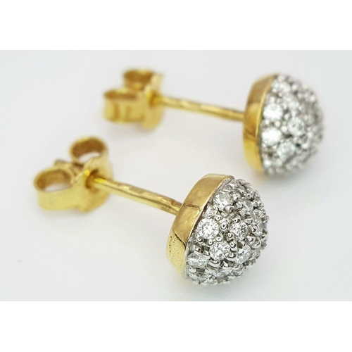 232 - A 18K Yellow Gold CZ Cluster Studs, 3.7g total weight.

ref: 1264I