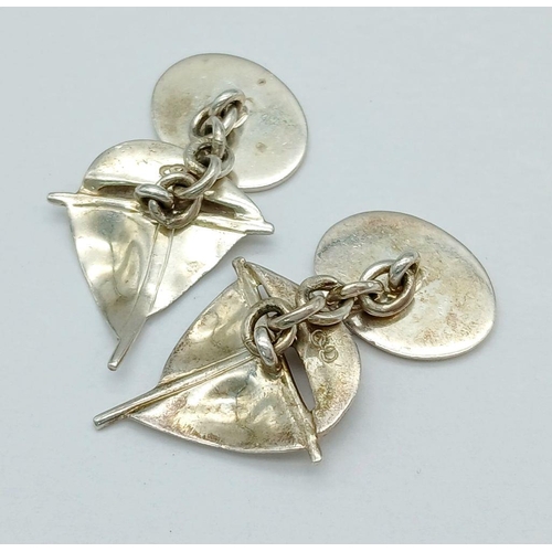 301 - Vintage SILVER ‘YACHT CUFFLINKS’ from Links of London. Chain linked Limited edition. Full UK hallmar... 