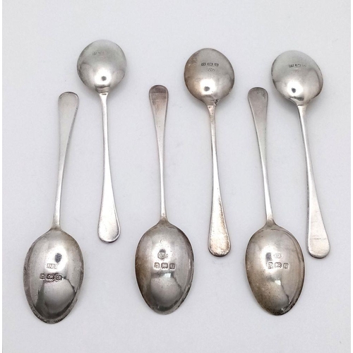 343 - Antique set of  6 x A J Bailey SILVER COFFEE SPOONS. Full hallmark for AJ Bailey,Birmingham 1913. Be... 