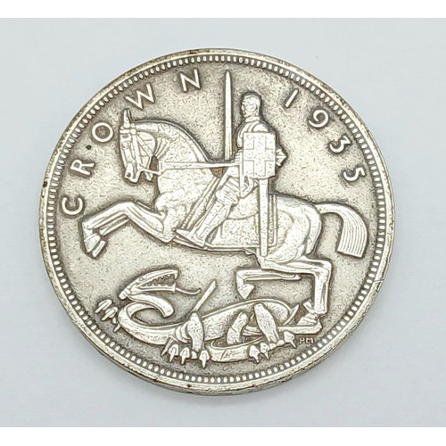 378 - 1935 SILVER ROCKING HORSE CROWN. Condition extra fine. Having raised and bold definition to both sid... 