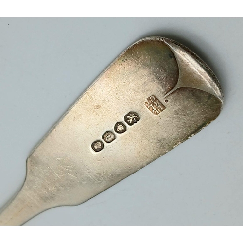 448 - Antique WILLIAM IV SILVER TABLE SPOON. Hallmark for Lias, London 1834. Approx 71 grams. 22 cm.