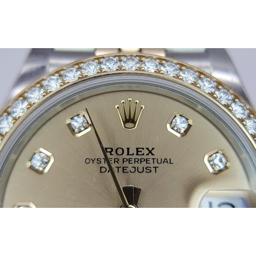 67 - A Beautiful Rolex Datejust Ladies Watch. Bi-Metal (steel and rose-gold) bracelet and case -31mm. Dia... 