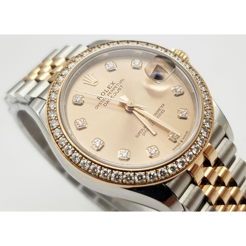 67 - A Beautiful Rolex Datejust Ladies Watch. Bi-Metal (steel and rose-gold) bracelet and case -31mm. Dia... 