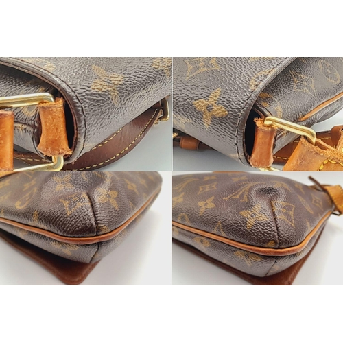 396 - A Louis Vuitton Musette Tango Bag. Monogram coated canvas exterior with leather trim, adjustable str... 