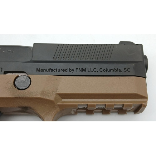 171 - A Deactivated German FN Herstal FNP 9-17 9mm Semi Automatic Pistol. Tan and black frame. Comes with ... 