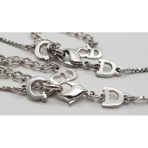 417 - A Dior Heart Padlock Necklace and Bracelet Set. 20cm and 41.5cm. Both come with boxes each. Ref:  18... 