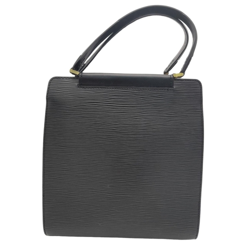 438 - A Louis Vuitton Black Figari PM Handbag. Epi leather exterior with gold-toned hardware, two handles,... 