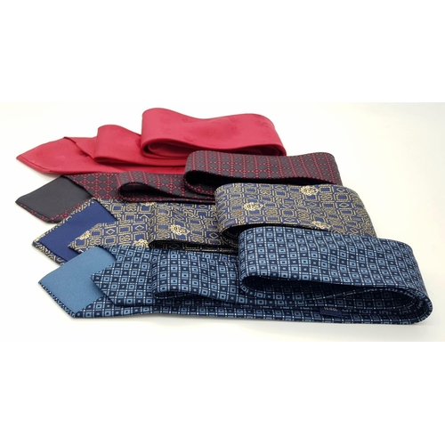 445 - 4 Hermes Suit Ties. Various Design. In Good Condition. Please See Photos or Request Condition Report... 