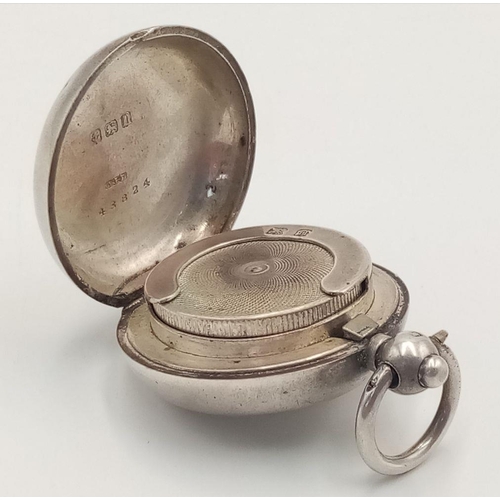 457 - An Antique Sterling Silver Sovereign Holder. Hallmarks for Birmingham 1912. 20g