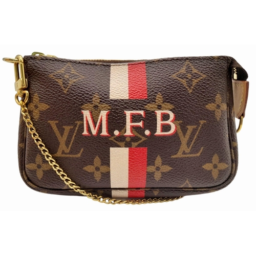 361 - A Louis Vuitton My LV Heritage Mini Pochette Accessories. Monogram coated canvas exterior with gold-... 