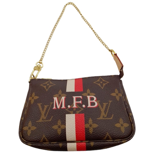 361 - A Louis Vuitton My LV Heritage Mini Pochette Accessories. Monogram coated canvas exterior with gold-... 