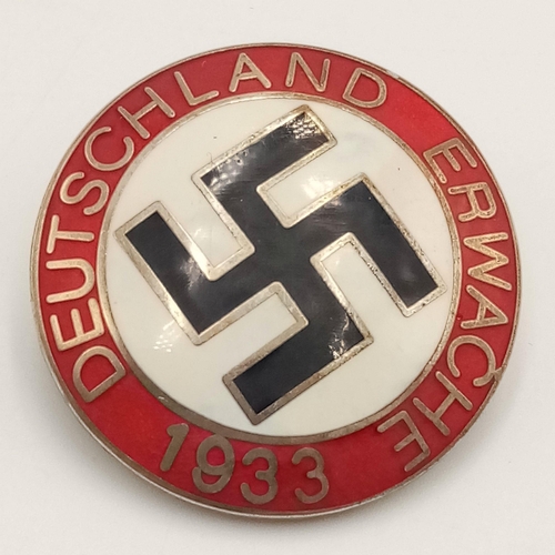 728 - 3rd Reich 1933 “Germany Awake” Lapel Pin. Sold to raise funds for the Nazi election campaign. Made i... 